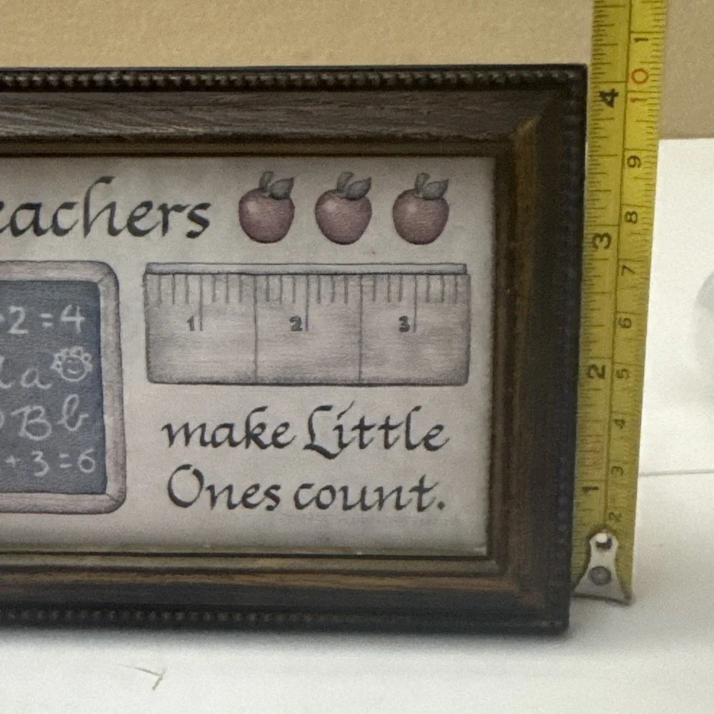 5 Vintage Folk  Art For Teachers Wood  Rustic Country Apple Decor/Frame